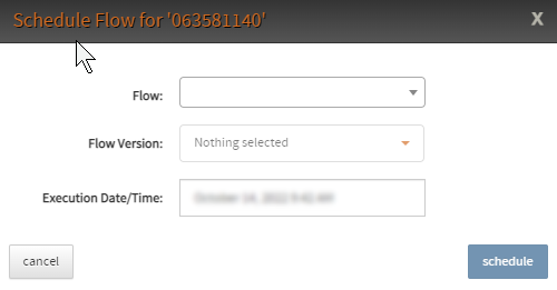 schedule new flow dialog